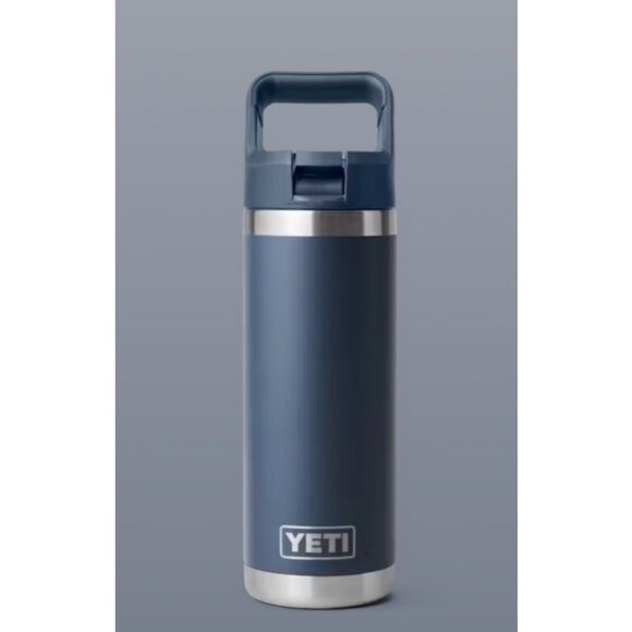 Yeti Rambler 18 oz Water Bottle Straw Lid Top Blue NWOT Two Straws - Picture 10 of 10
